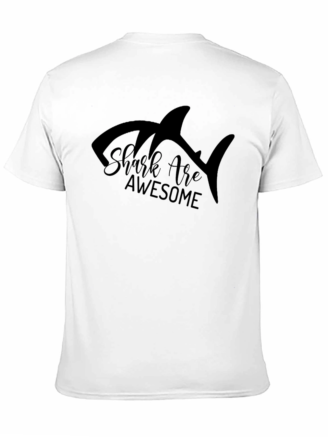 Shark Are Awesome Mens Black Graphic T-Shirt