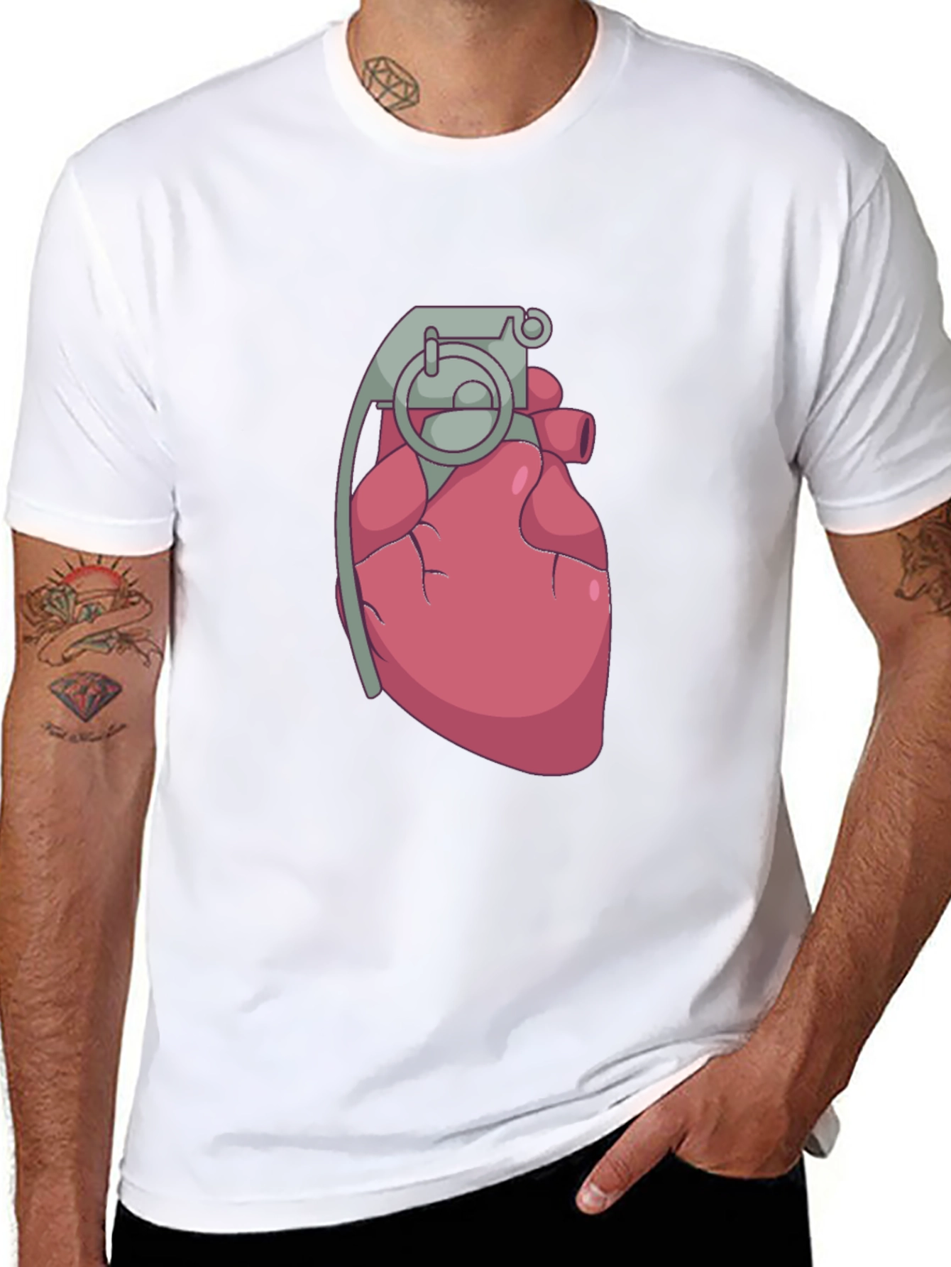 Heart Grenade Black T-Shirt