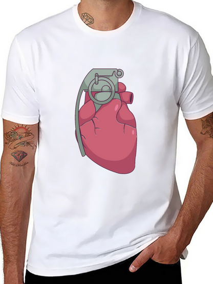 Heart Grenade Black T-Shirt