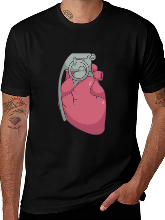 Heart Grenade Black T-Shirt