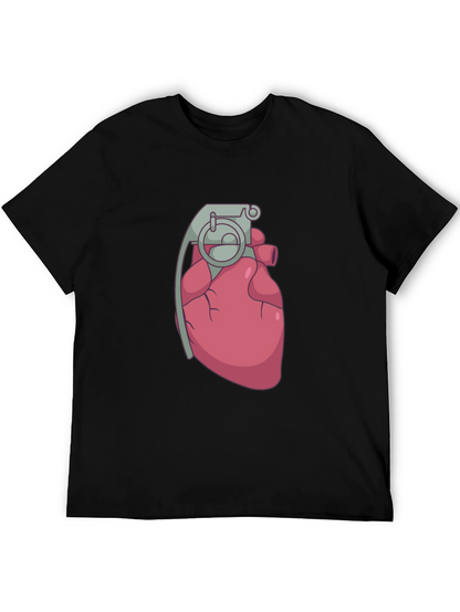 Heart Grenade Black T-Shirt