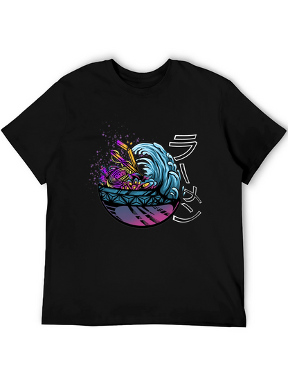 Ramen Wave Graphic Tee - Unique Design Soft Fabric