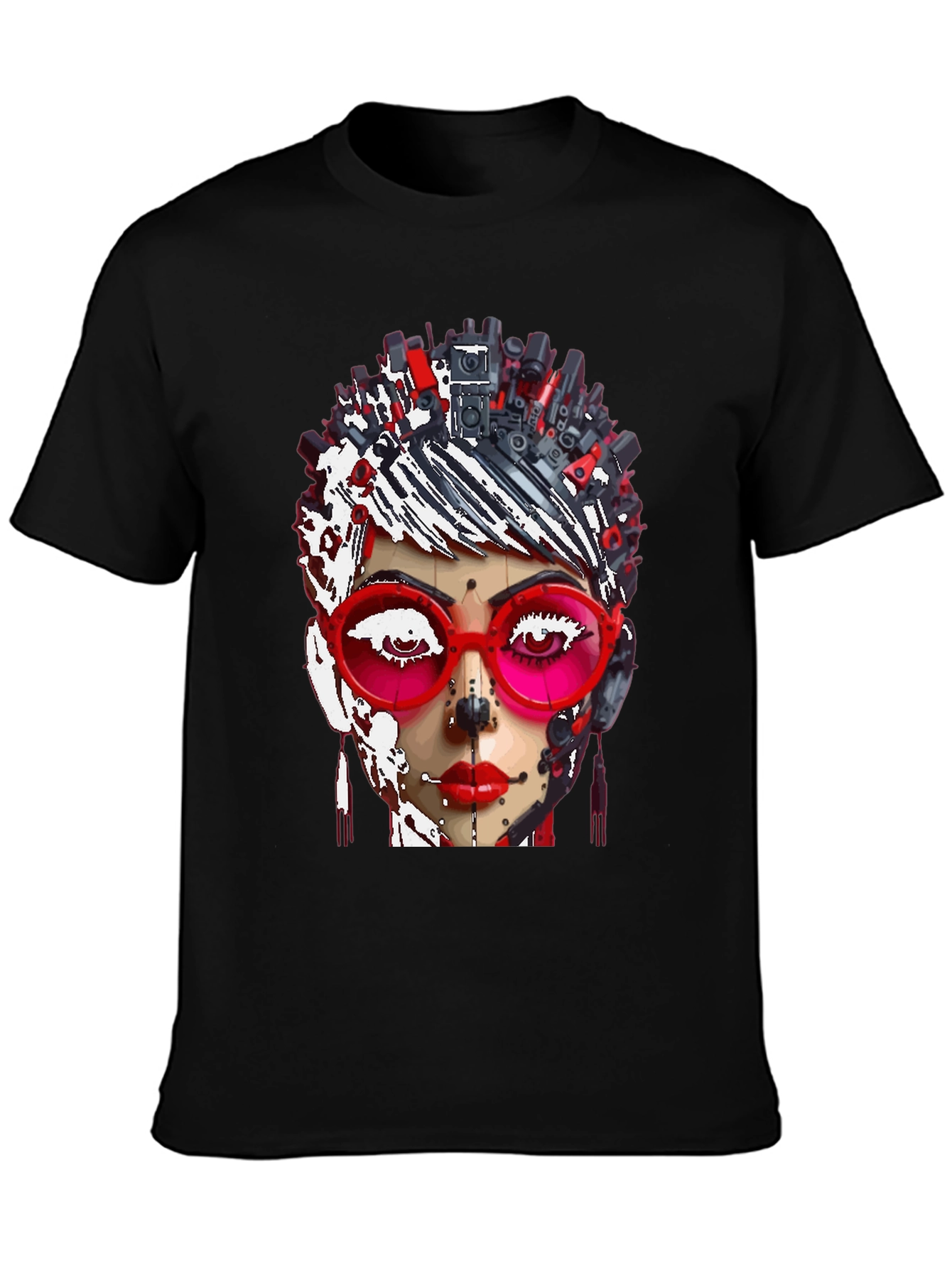 Abstract Robot Woman Graphic T-Shirt