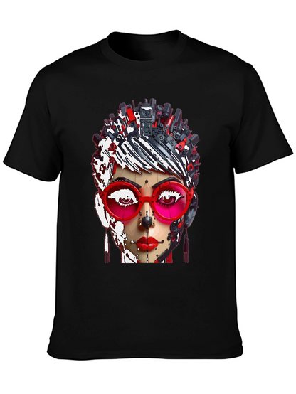 Abstract Robot Woman Graphic T-Shirt