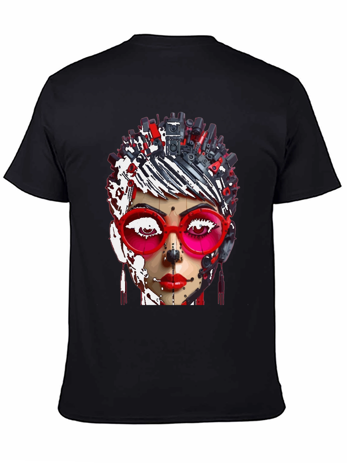 Abstract Robot Woman Graphic T-Shirt