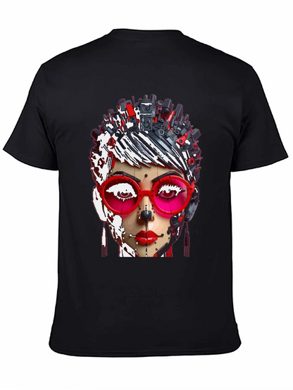 Abstract Robot Woman Graphic T-Shirt