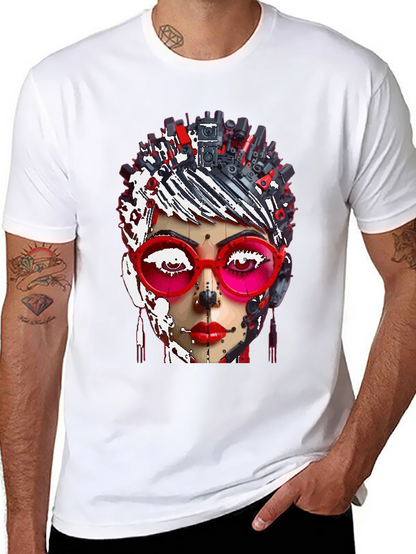 Abstract Robot Woman Graphic T-Shirt