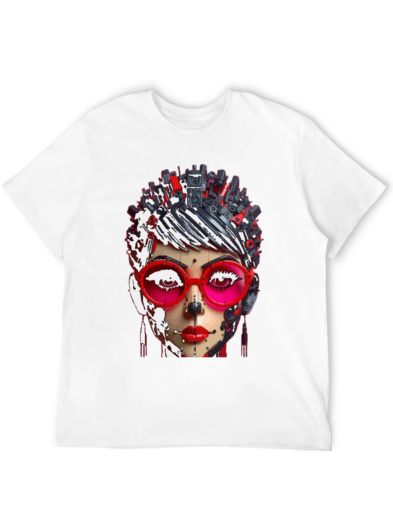 Abstract Robot Woman Graphic T-Shirt