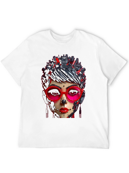 Abstract Robot Woman Graphic T-Shirt