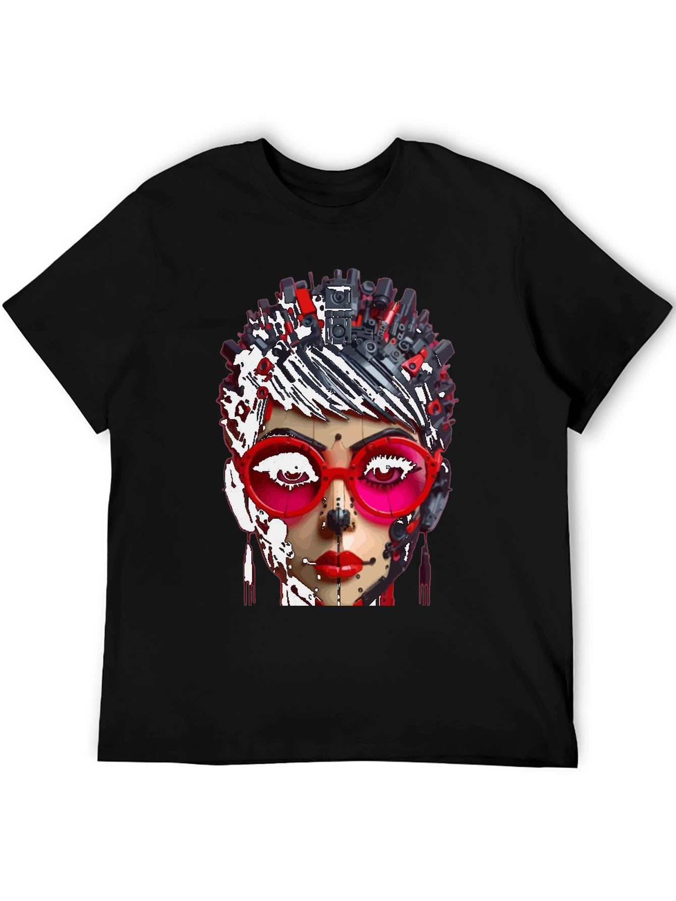 Abstract Robot Woman Graphic T-Shirt