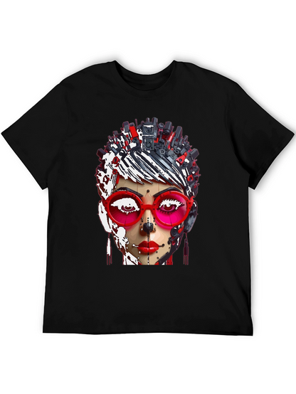 Abstract Robot Woman Graphic T-Shirt