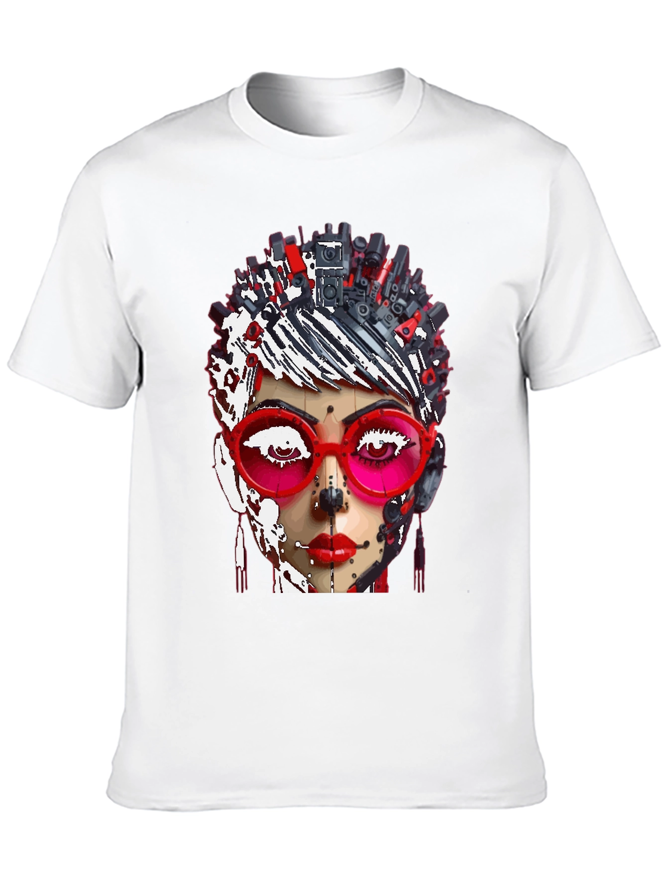 Abstract Robot Woman Graphic T-Shirt