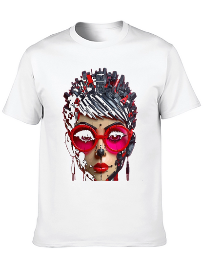 Abstract Robot Woman Graphic T-Shirt