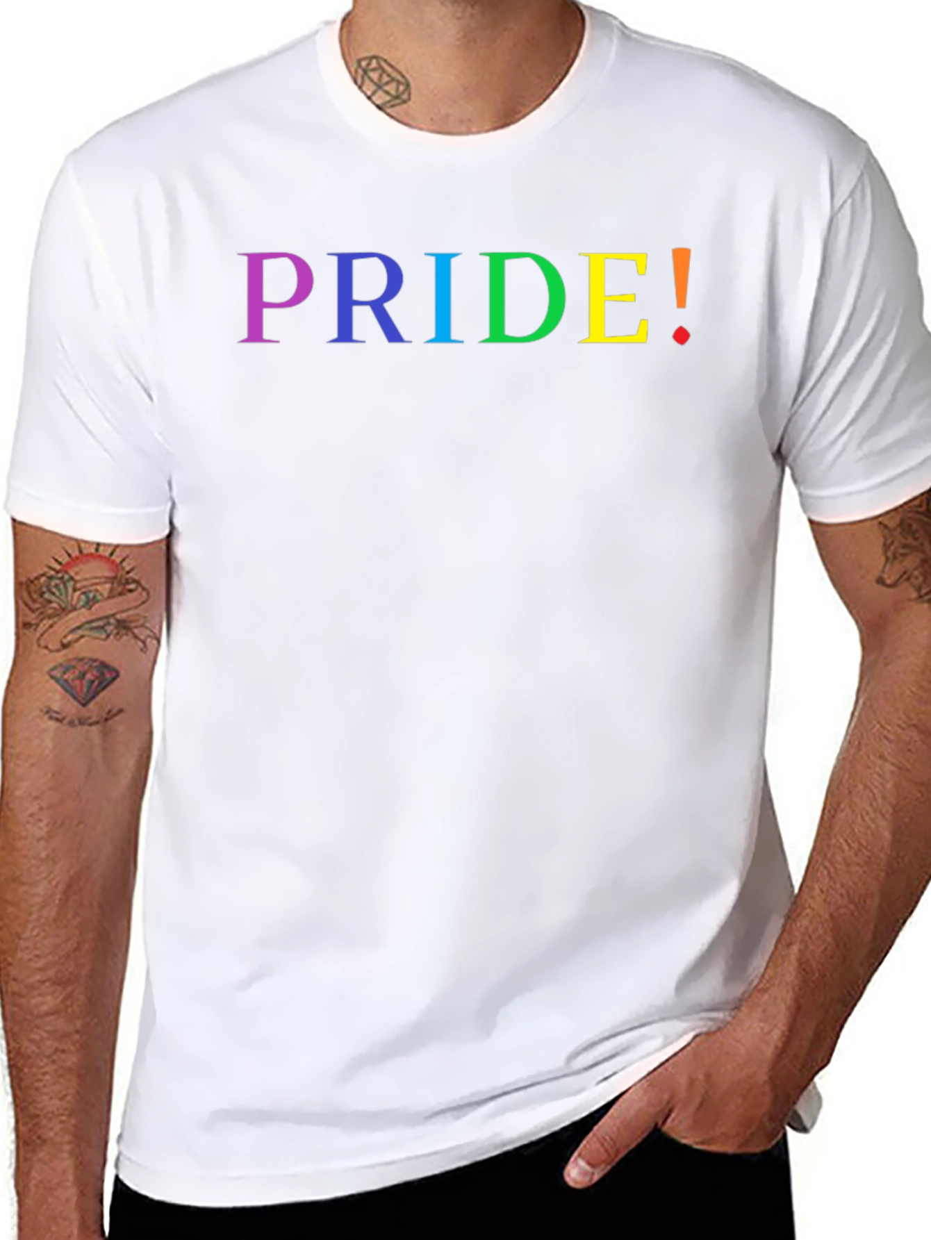Pride Rainbow Text Black T-Shirt