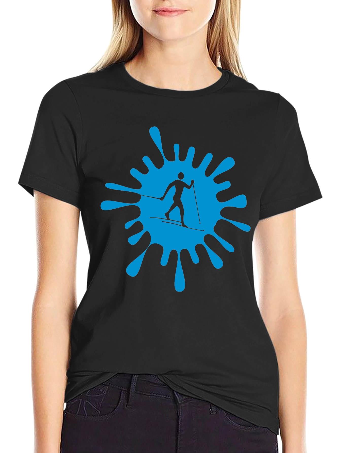 Ski Splash Graphic T-Shirt - Black