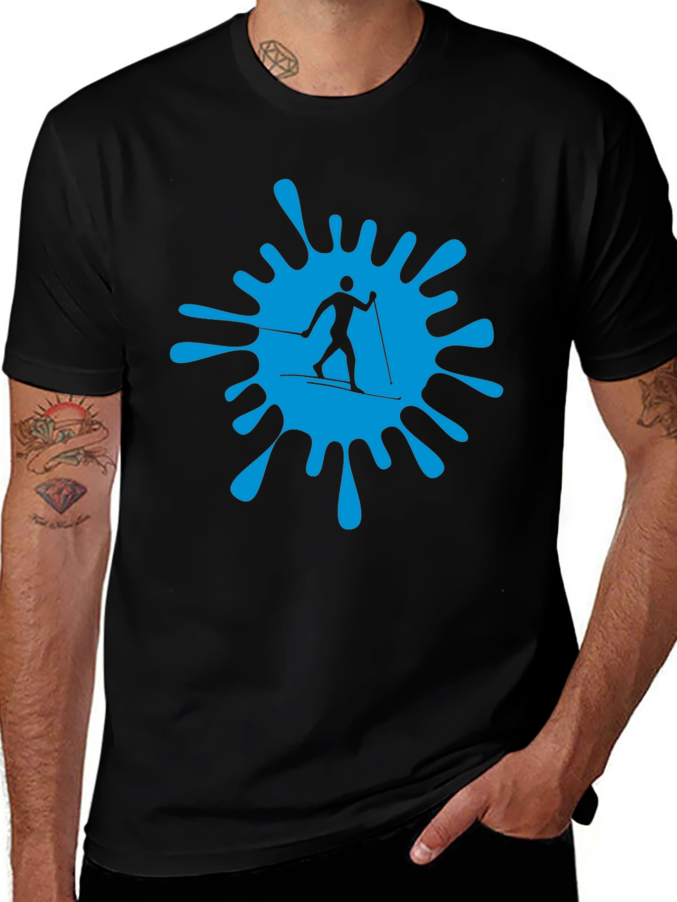 Ski Splash Graphic T-Shirt - Black
