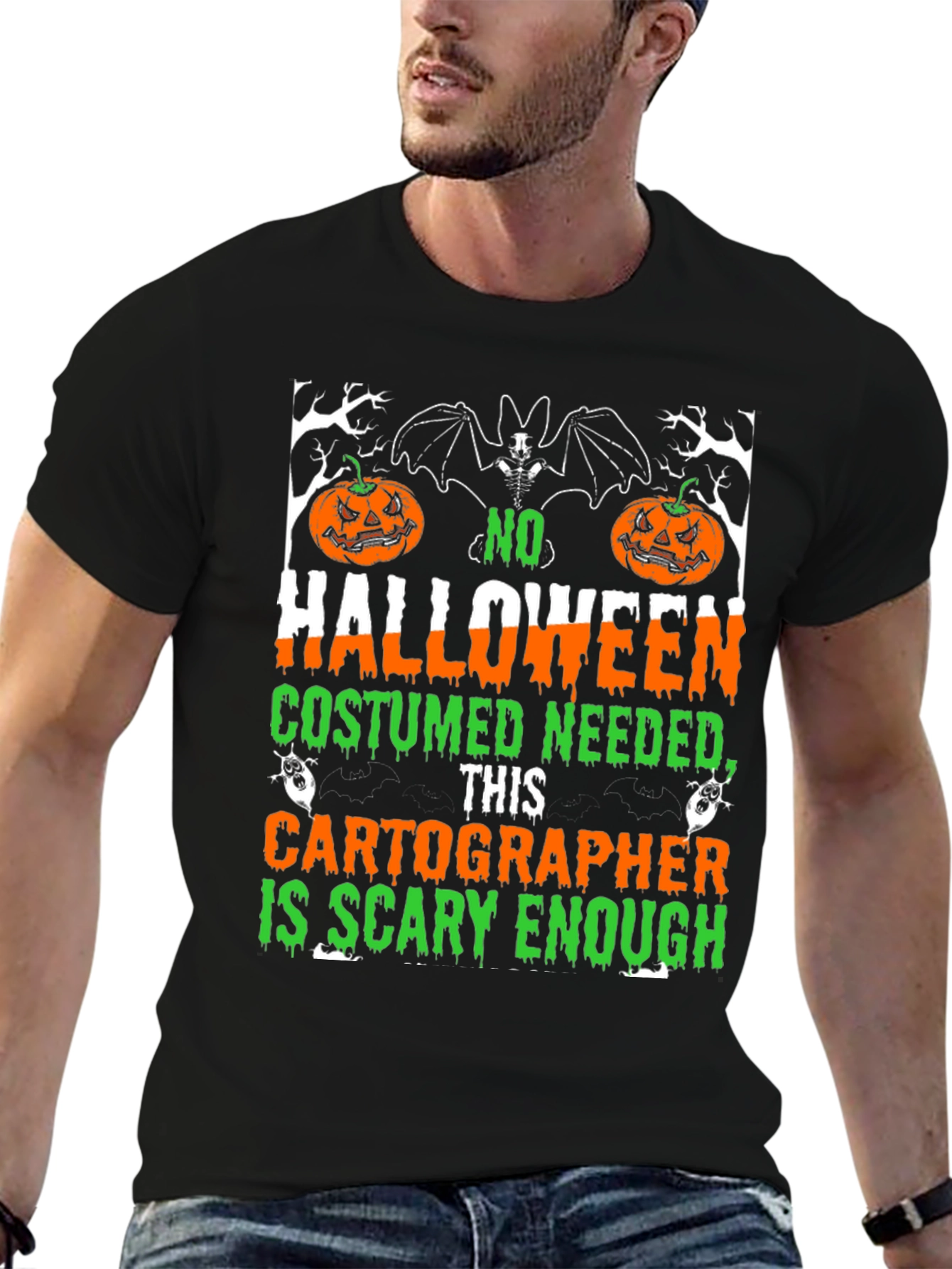 Halloween Cartographer T-Shirt - Scary Enough Costume Tee