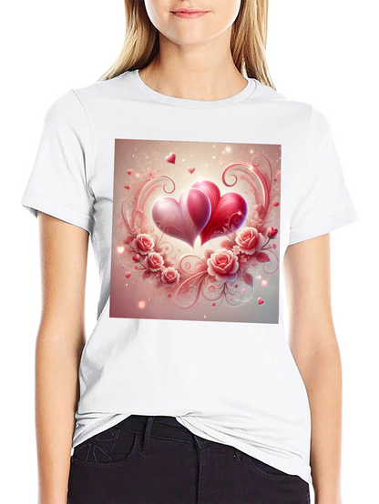 Love Heart Roses Graphic T-Shirt
