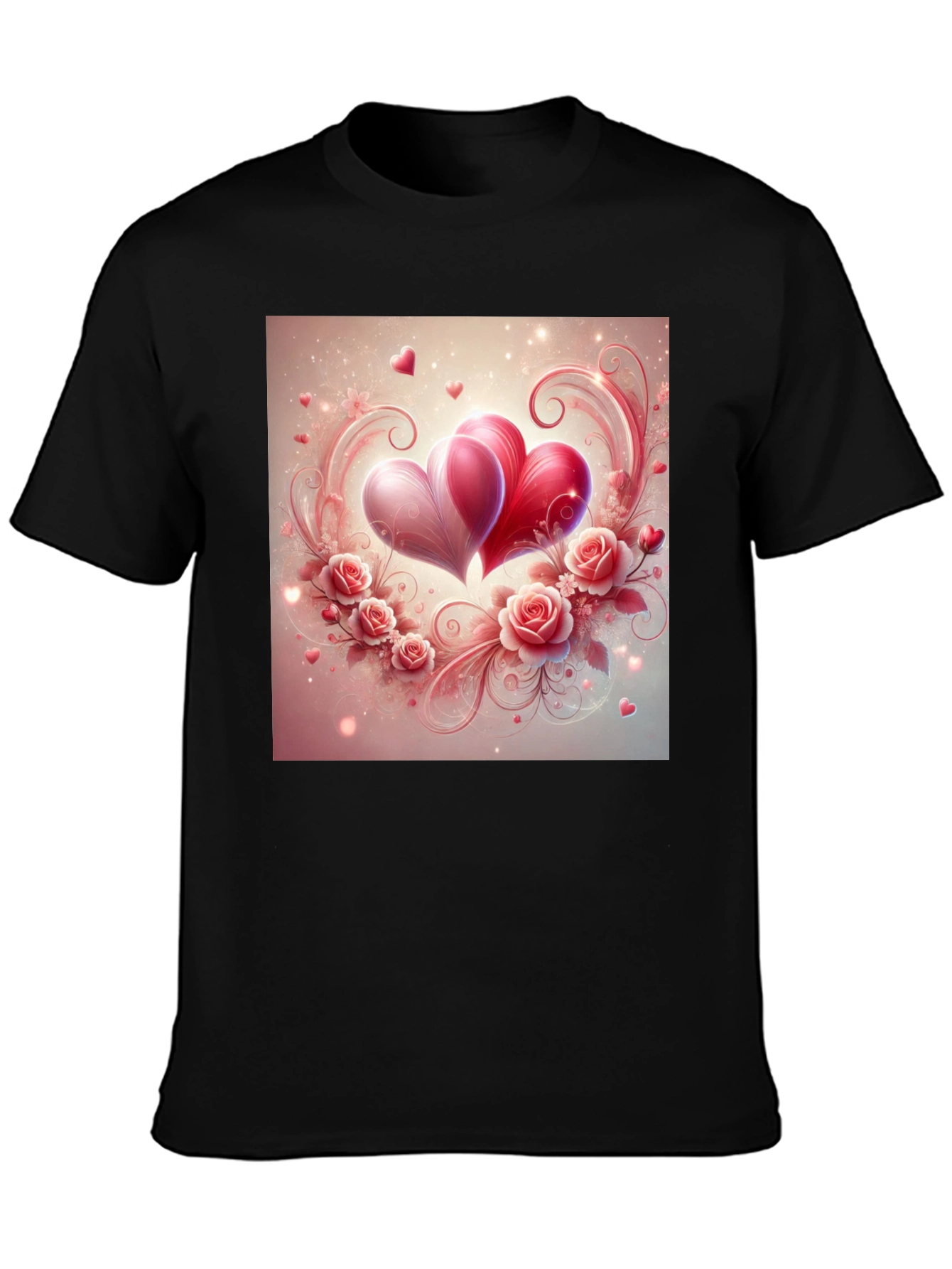 Love Heart Roses Graphic T-Shirt