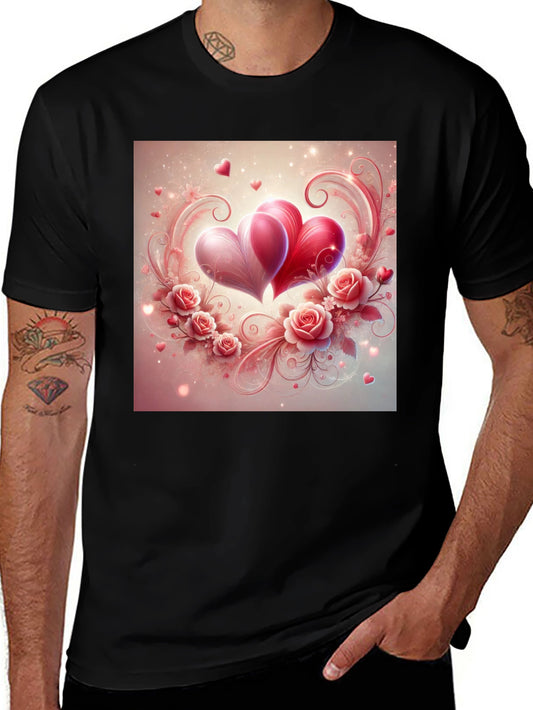 Love Heart Roses Graphic T-Shirt