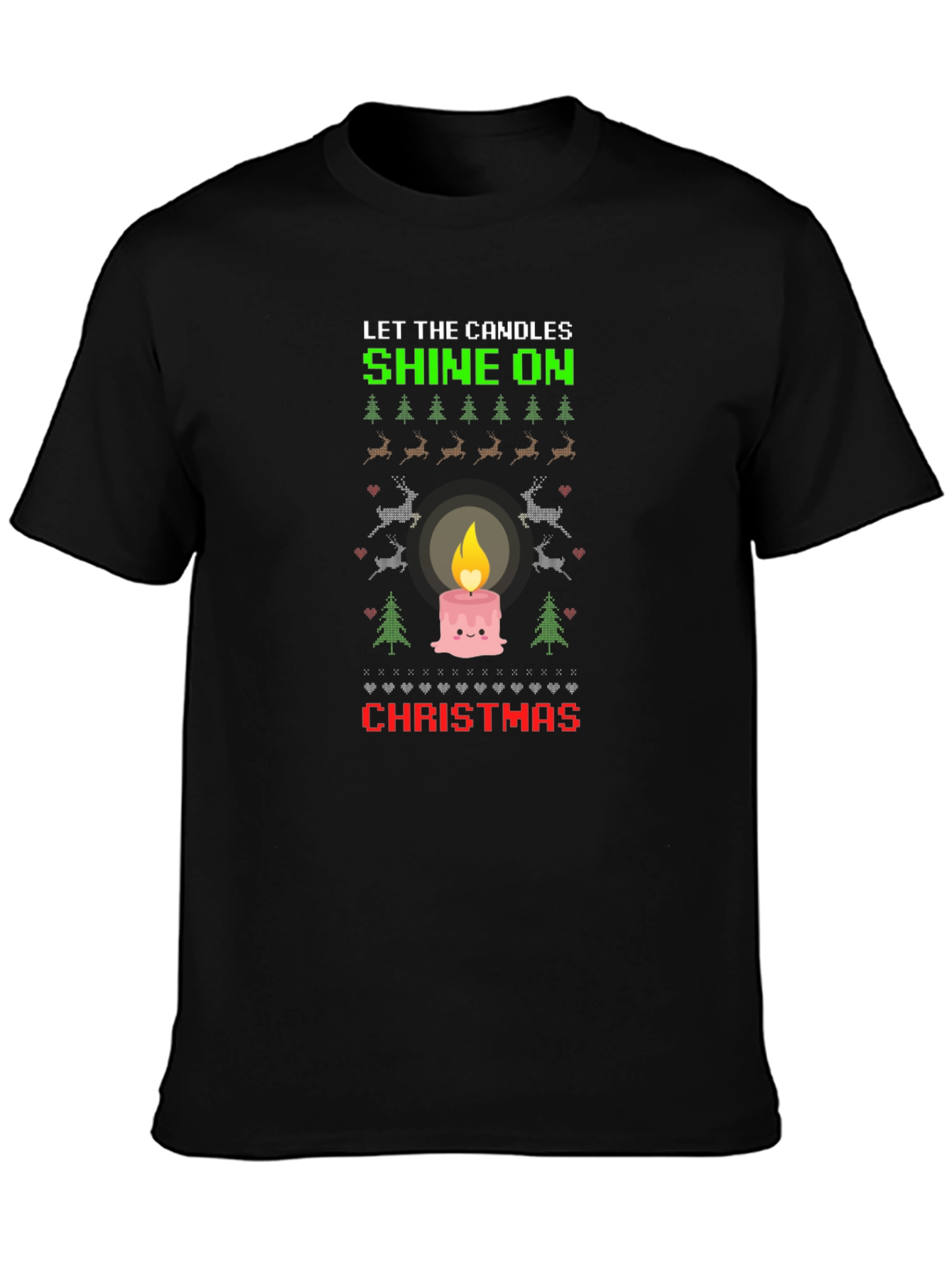 Christmas Candle T-Shirt - Holiday Festive Tee