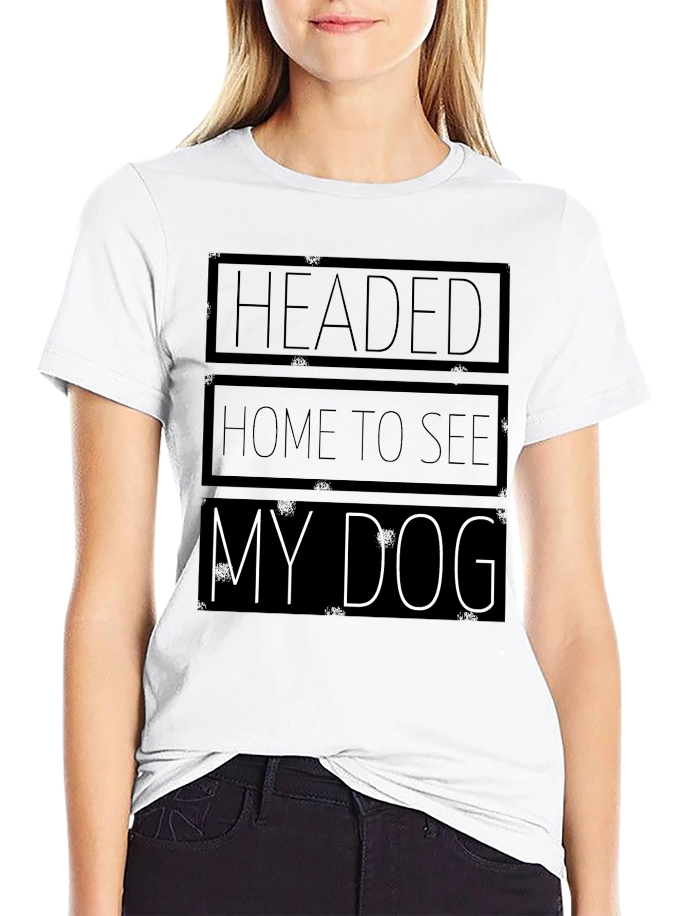 Headed Home to See My Dog Black Graphic T-Shirt