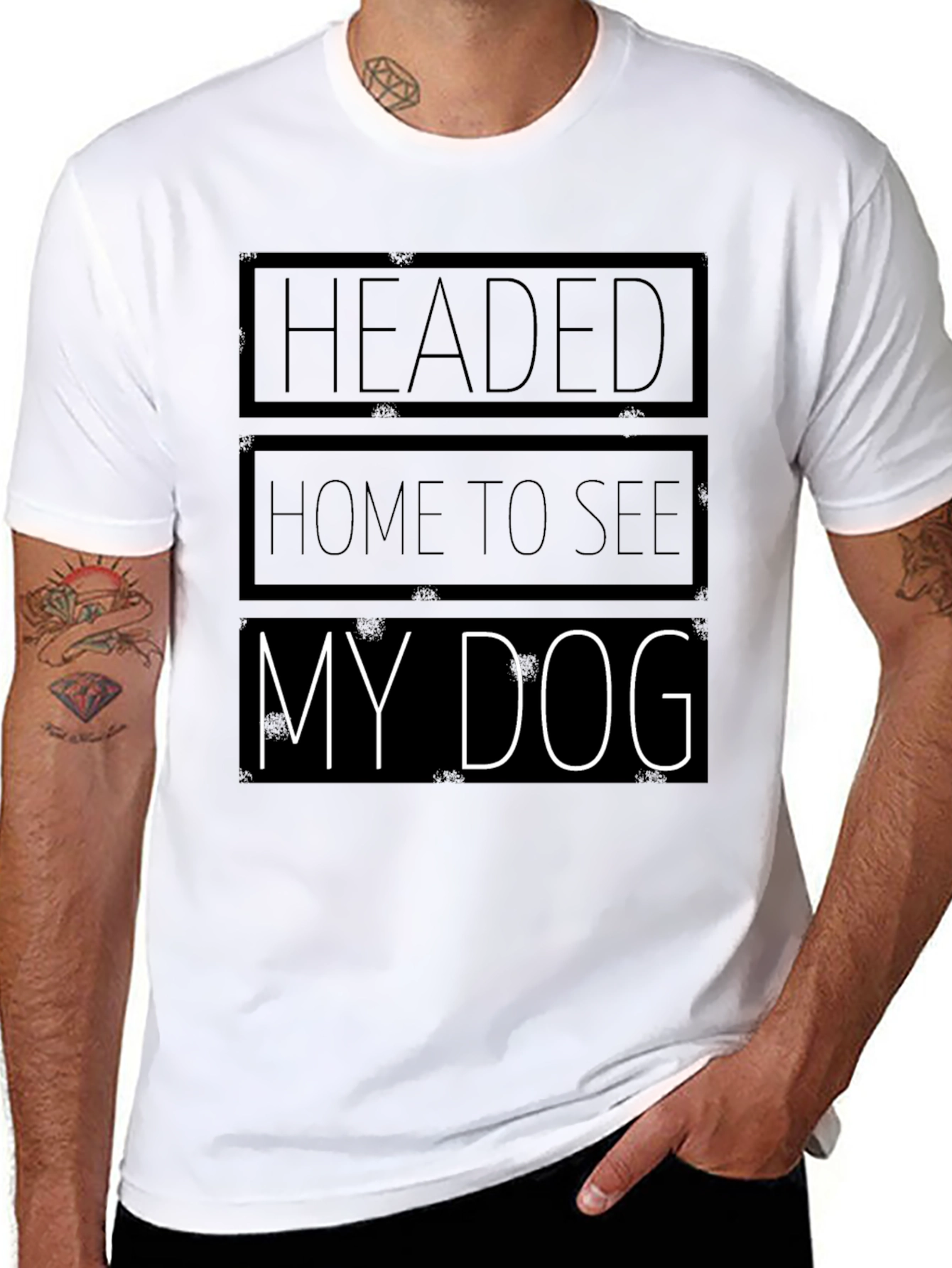 Headed Home to See My Dog Black Graphic T-Shirt