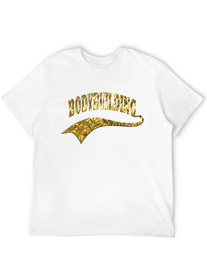 Bodybuilding Gold Graphic Black T-Shirt