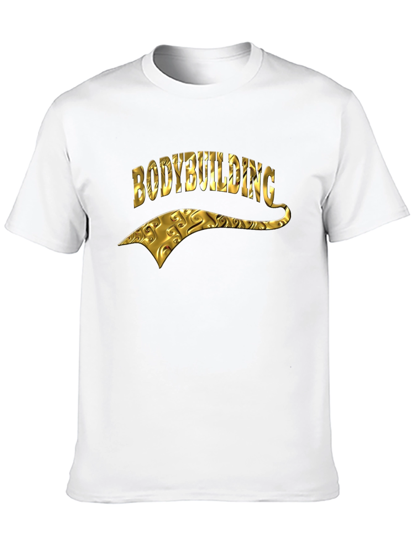 Bodybuilding Gold Graphic Black T-Shirt