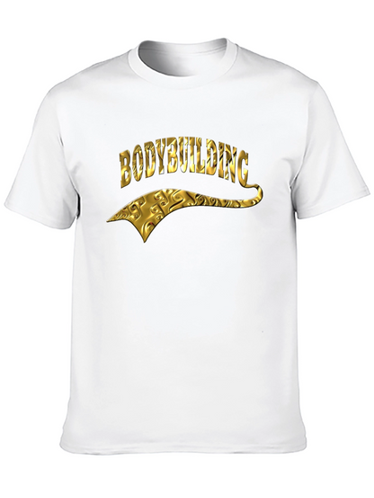Bodybuilding Gold Graphic Black T-Shirt