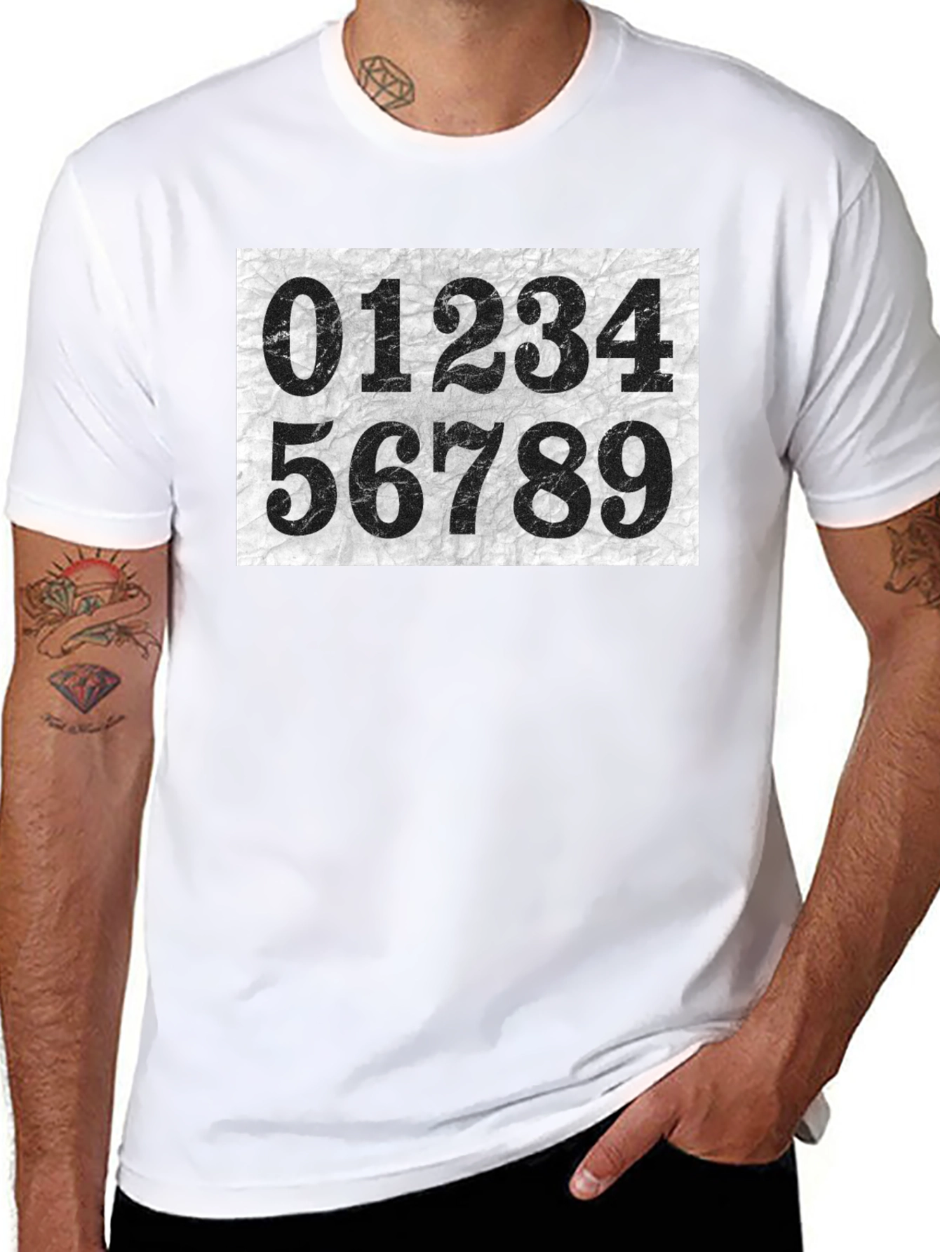 Number Print Crew Neck Short Sleeve T-Shirt
