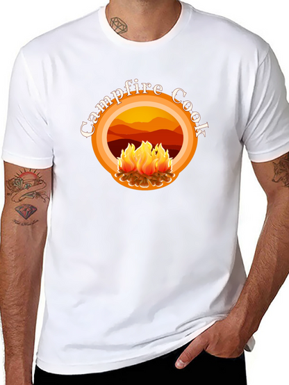 Campfire Cook Graphic Tee - Black Cotton T-Shirt