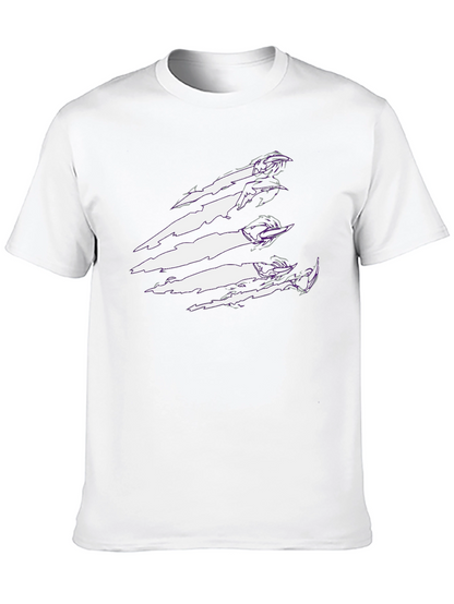 Black Graphic Tee with Claw Scratch Design