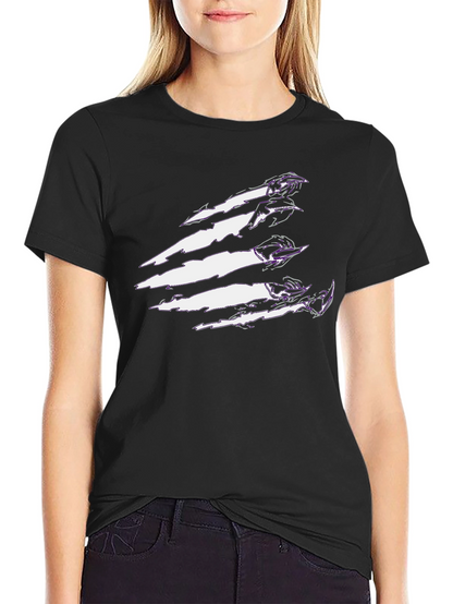 Black Graphic Tee with Claw Scratch Design