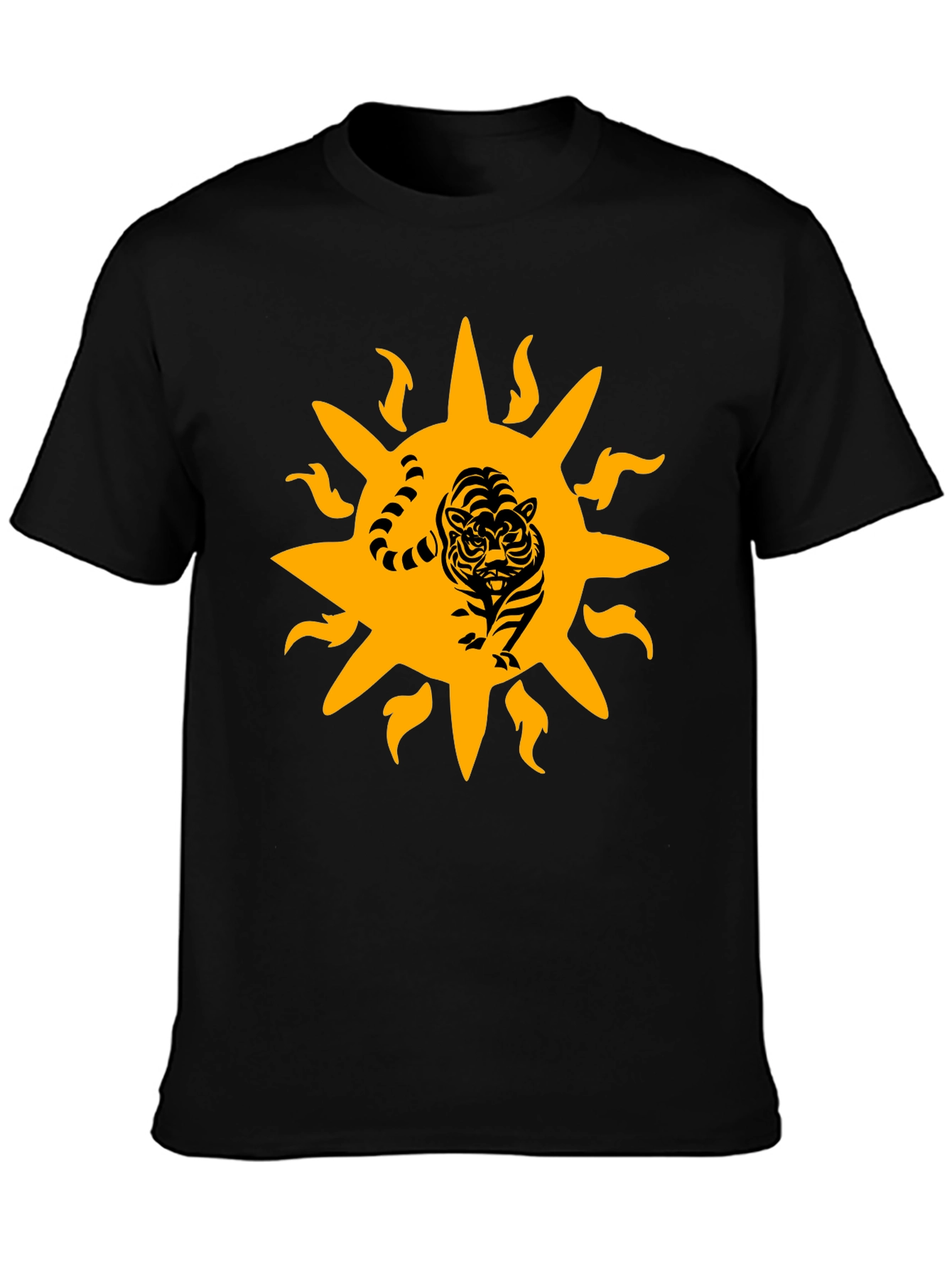 Tiger Sun Graphic Black T-Shirt
