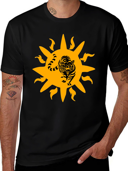 Tiger Sun Graphic Black T-Shirt