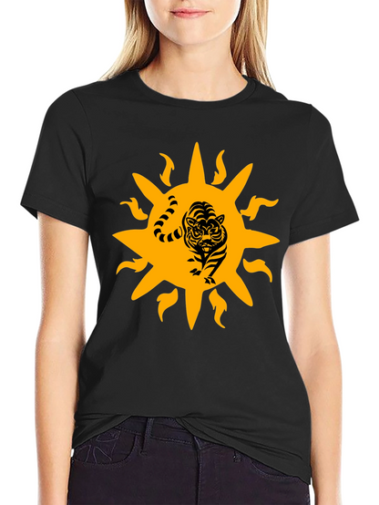 Tiger Sun Graphic Black T-Shirt