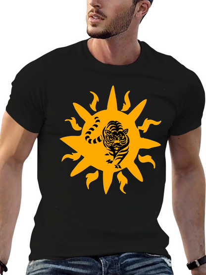Tiger Sun Graphic Black T-Shirt