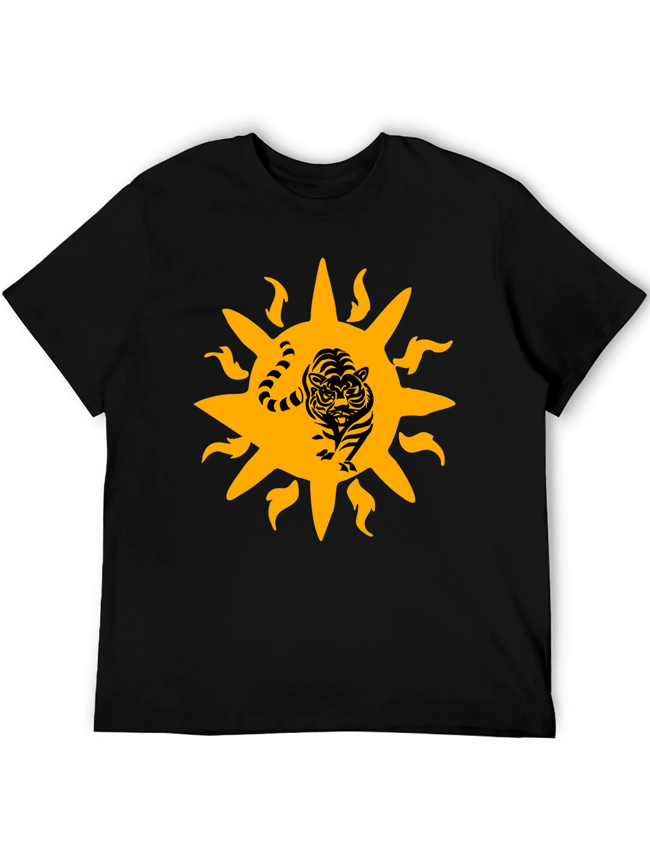 Tiger Sun Graphic Black T-Shirt