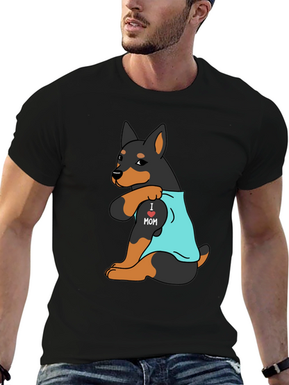 I Love Mom Rottweiler Mens Graphic Tee