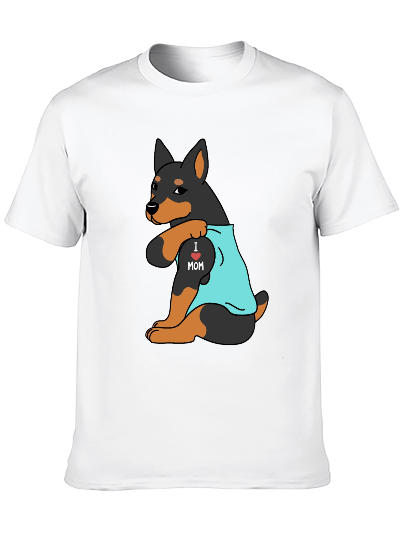 I Love Mom Rottweiler Mens Graphic Tee