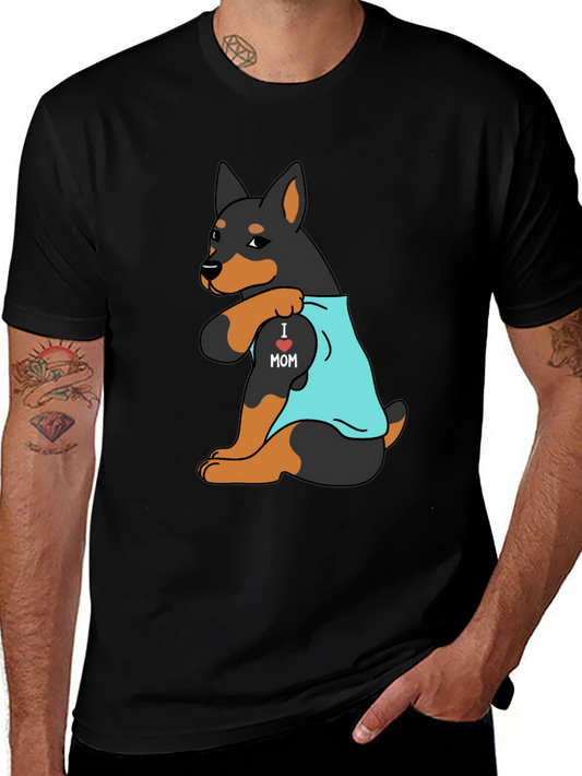 I Love Mom Rottweiler Mens Graphic Tee