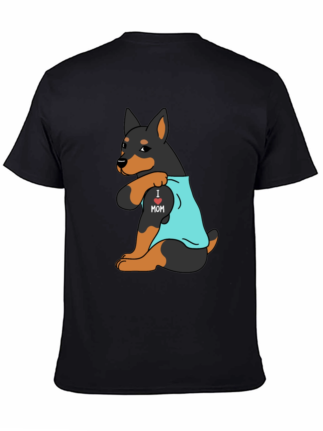I Love Mom Rottweiler Mens Graphic Tee