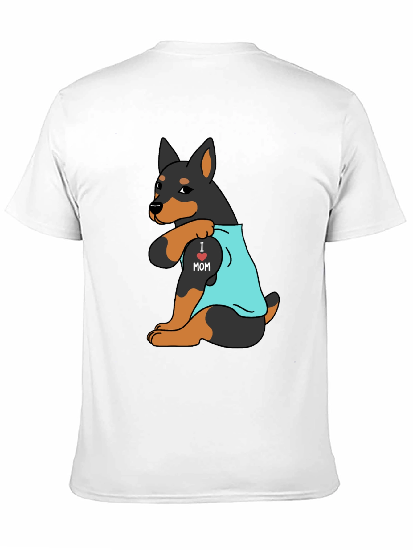 I Love Mom Rottweiler Mens Graphic Tee
