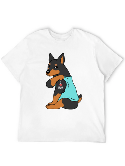 I Love Mom Rottweiler Mens Graphic Tee