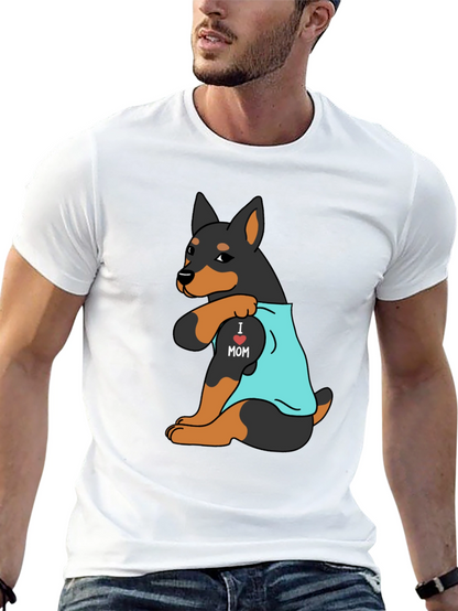 I Love Mom Rottweiler Mens Graphic Tee