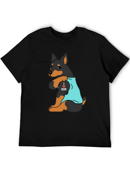 I Love Mom Rottweiler Mens Graphic Tee