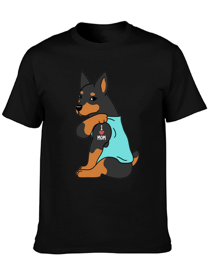 I Love Mom Rottweiler Mens Graphic Tee