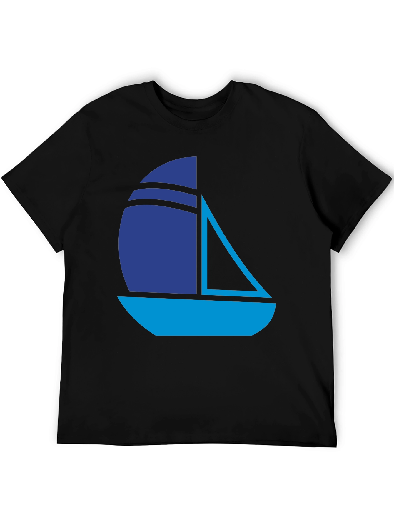 Nautical Sailboat Graphic Tee - Stylish Black T-Shirt