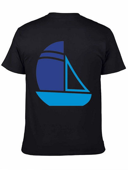 Nautical Sailboat Graphic Tee - Stylish Black T-Shirt